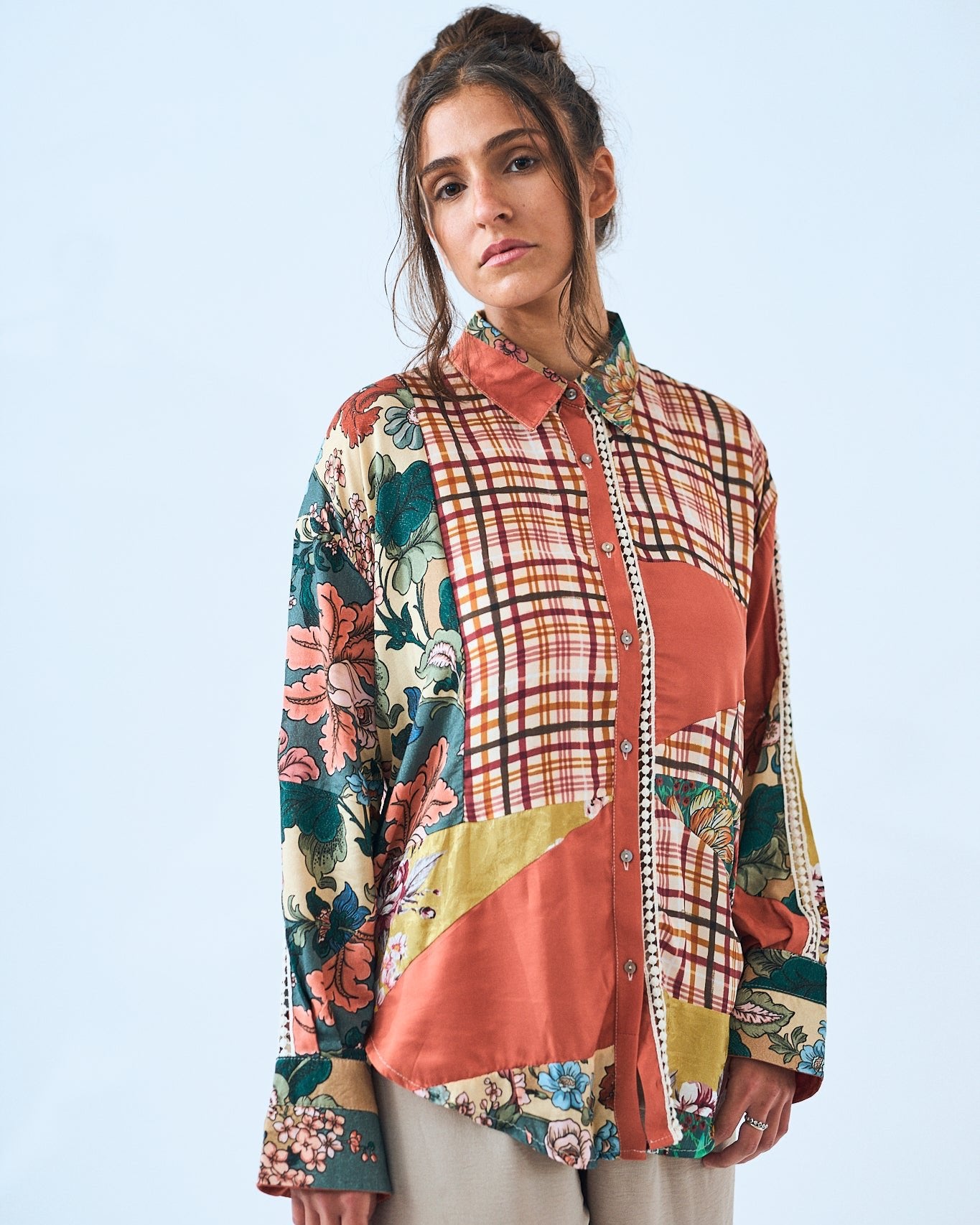 LIA PRINTED LONG BLOUSE
