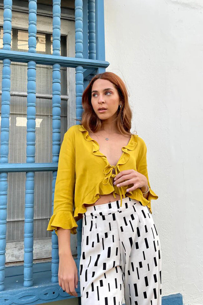 Deadstock France Mustard Blouse