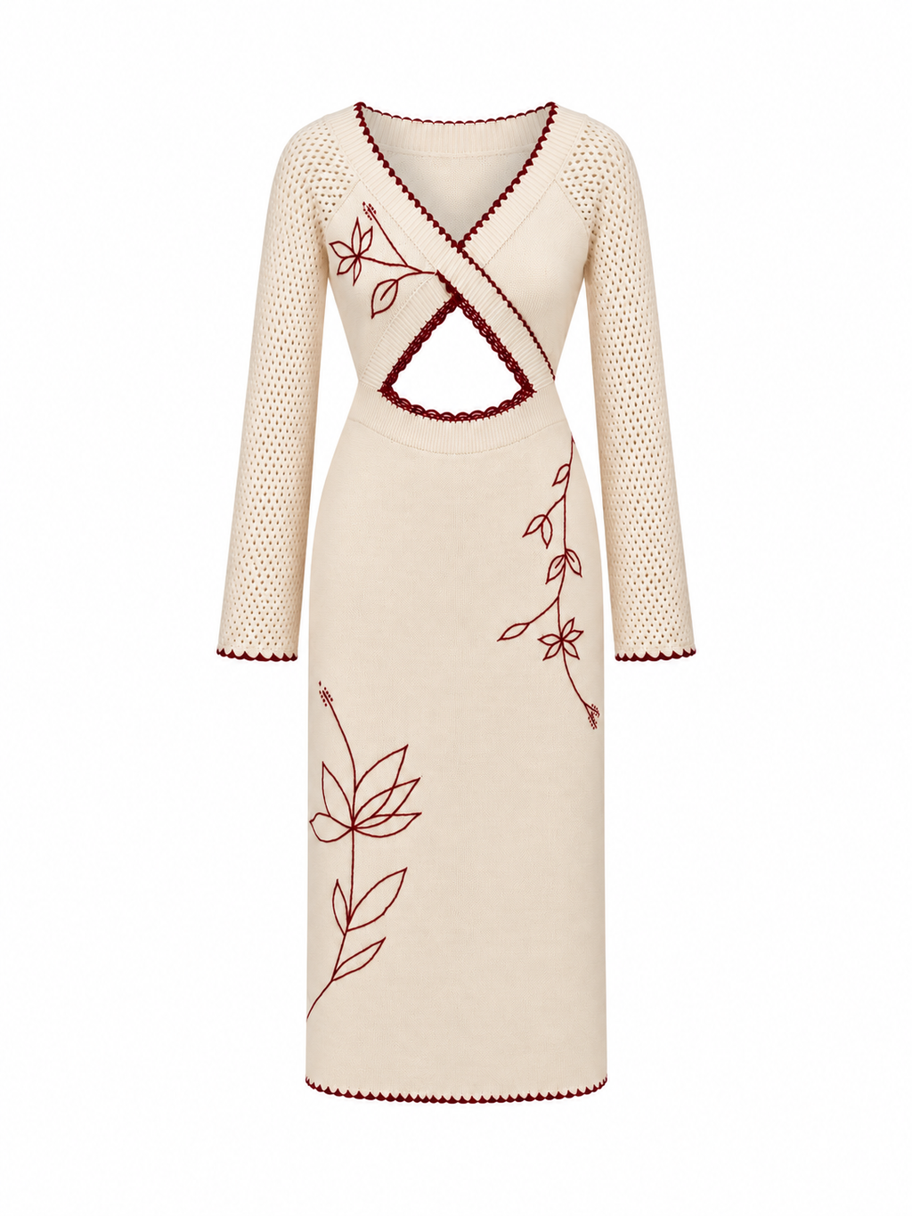 VESTIDO TEJIDO CUTS IVORY