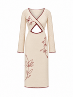 VESTIDO TEJIDO CUTS IVORY