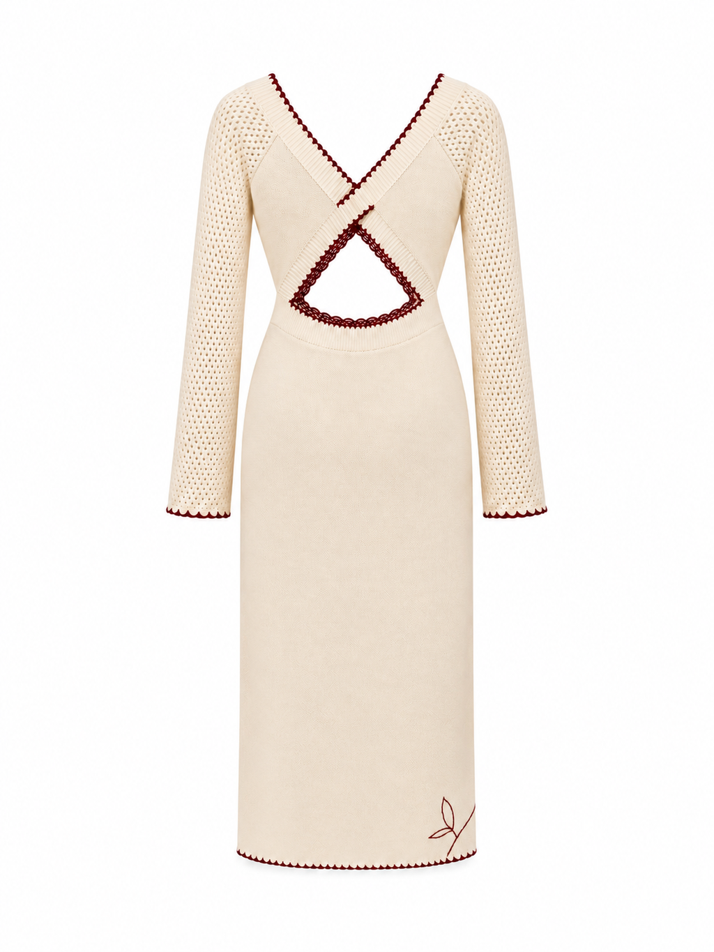 VESTIDO TEJIDO CUTS IVORY