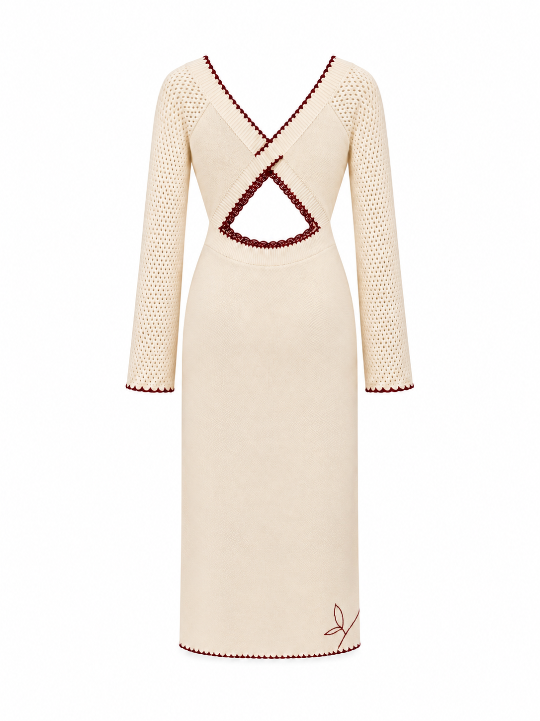 VESTIDO TEJIDO CUTS IVORY