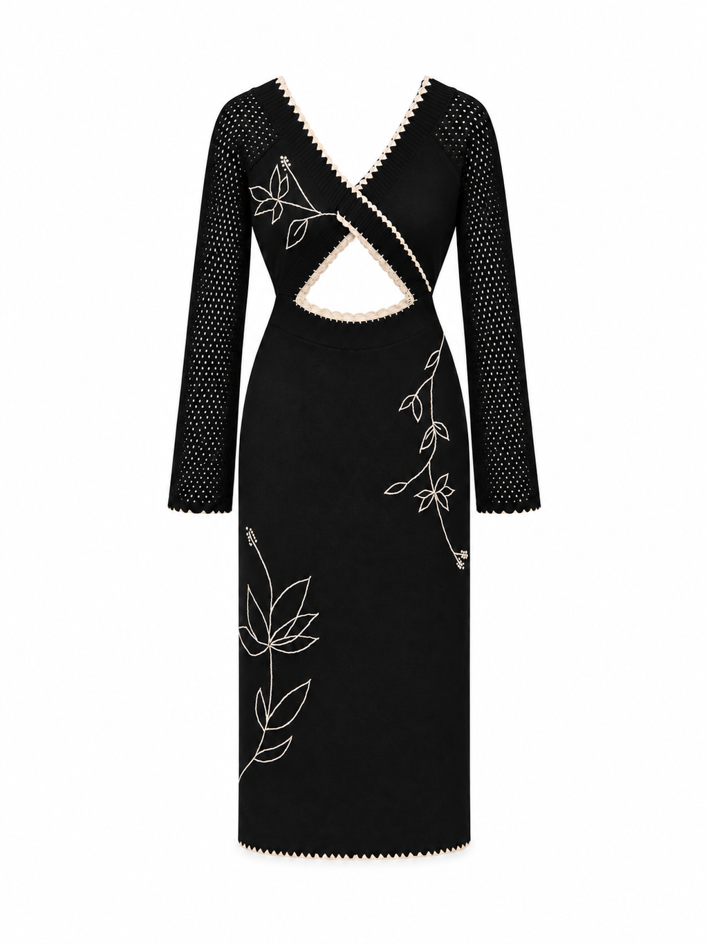 VESTIDO TEJIDO CUTS NEGRO