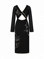 VESTIDO TEJIDO CUTS NEGRO