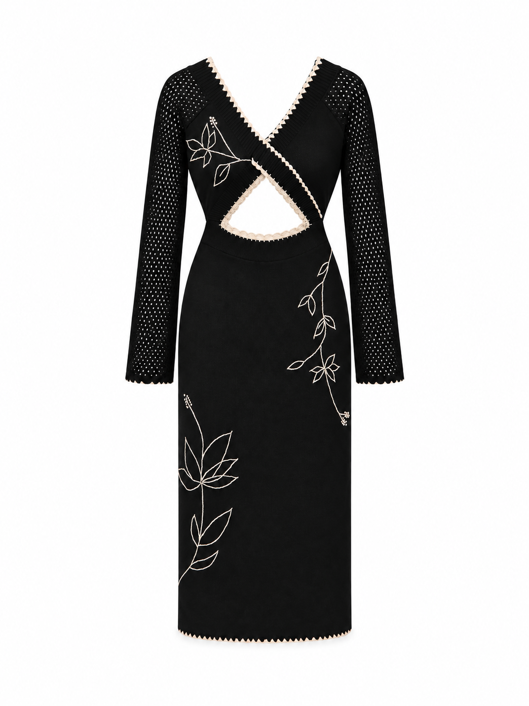 VESTIDO TEJIDO CUTS NEGRO