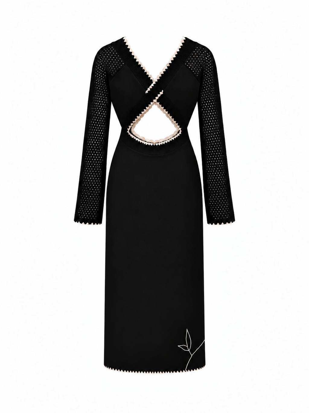VESTIDO TEJIDO CUTS NEGRO