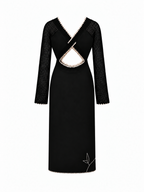 VESTIDO TEJIDO CUTS NEGRO