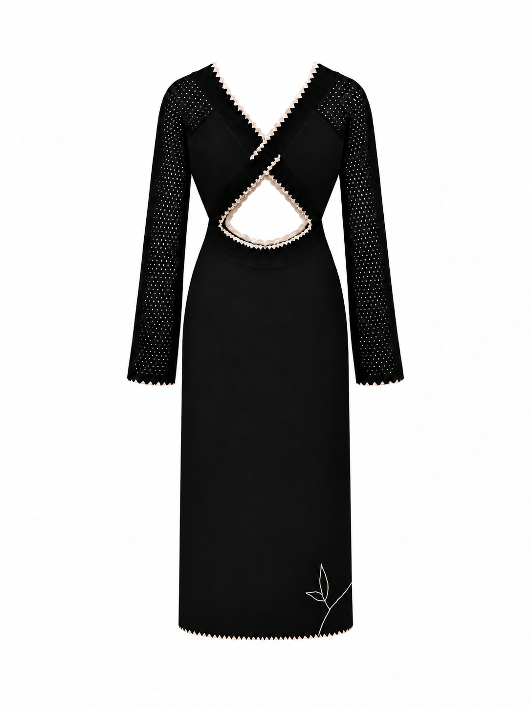 VESTIDO TEJIDO CUTS NEGRO