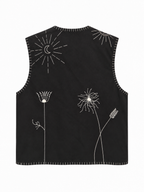 CAMPA BLACK EMBROIDERED VEST SM
