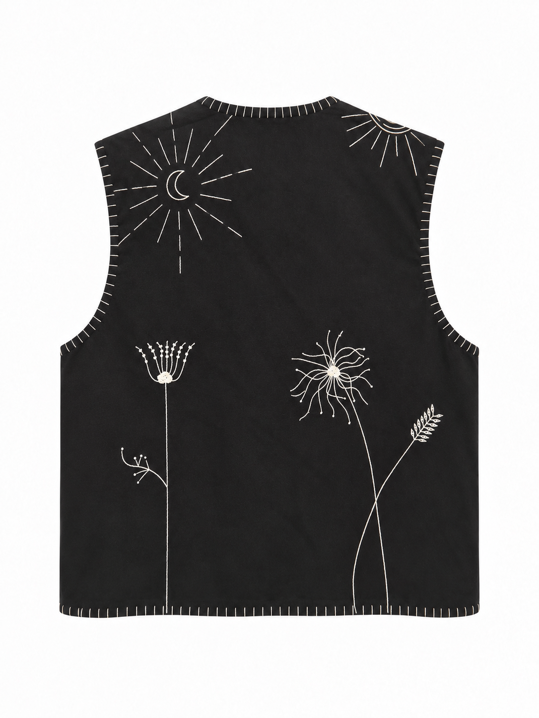 CAMPA BLACK EMBROIDERED VEST SM