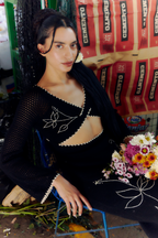 VESTIDO TEJIDO CUTS NEGRO