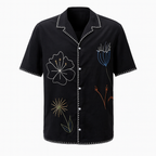 CAMISA MANGA CORTA JARDIN NEGRO