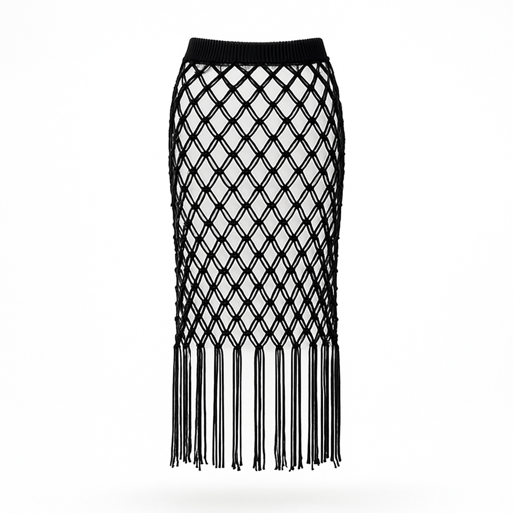 FALDA MACRAME TULIP NEGRO