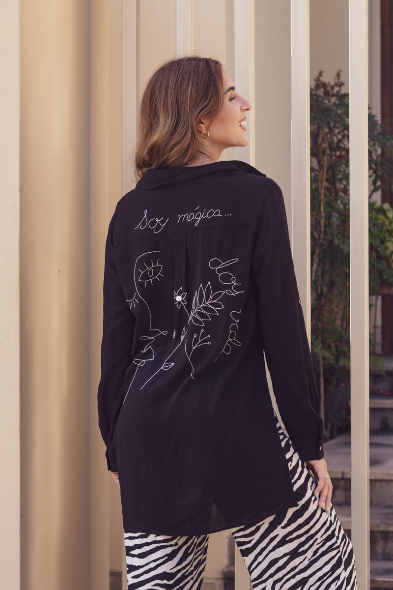 Blusa Camison New Moon Negro